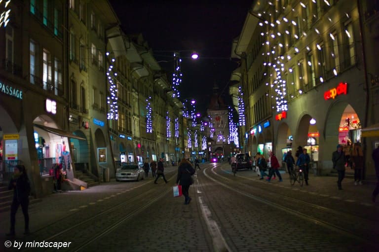 Xmas Lights in Marktgasse - Berne