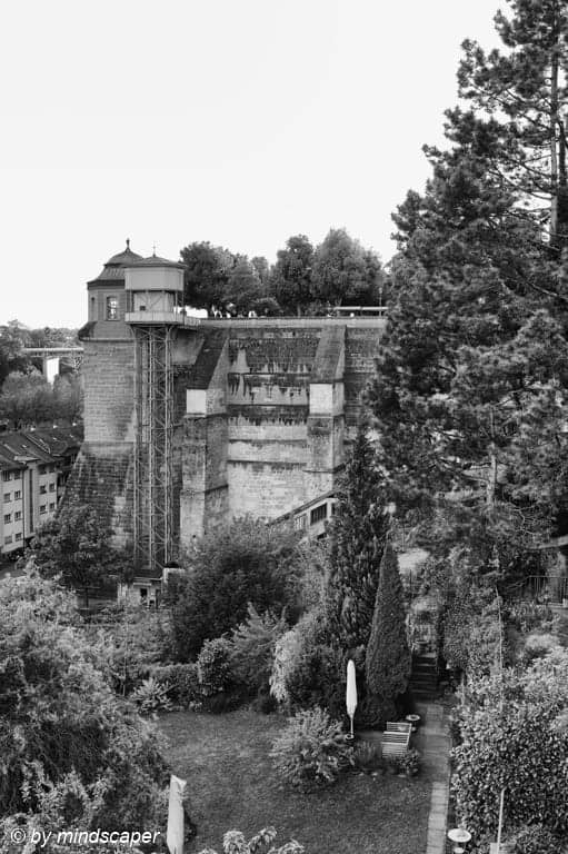 Senkeltram from the Side - Berne in Black & White
