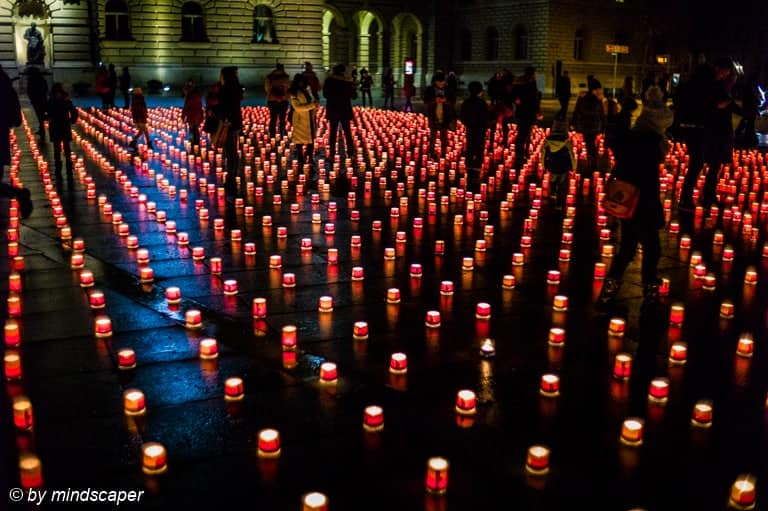 Candle Light Sea at Bundesplatz - Berne by Night
