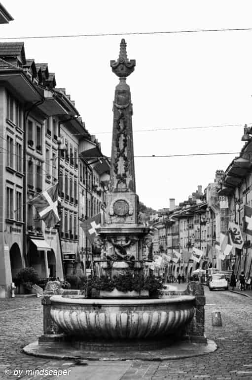 Kreuzgass Fountain - Berne in Black & White
