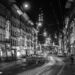 Spitalgasse in Advent - Berne by Night in Black & White