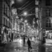 Xmas Lights in Marktgasse, seen from Zytglogge - Berne by Night in Black & White