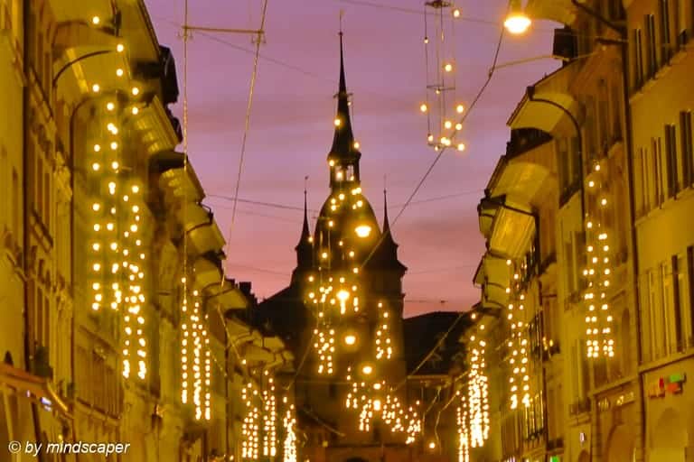 Xmas Light in Marktgasse and Käfigturm - Berne