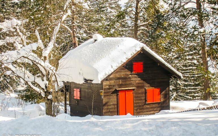 Small Cottage in Winterlandscape - Winter Season