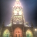 Colourfull Minster Front Face in Fog like a Rocket, HDR - Berne by Night