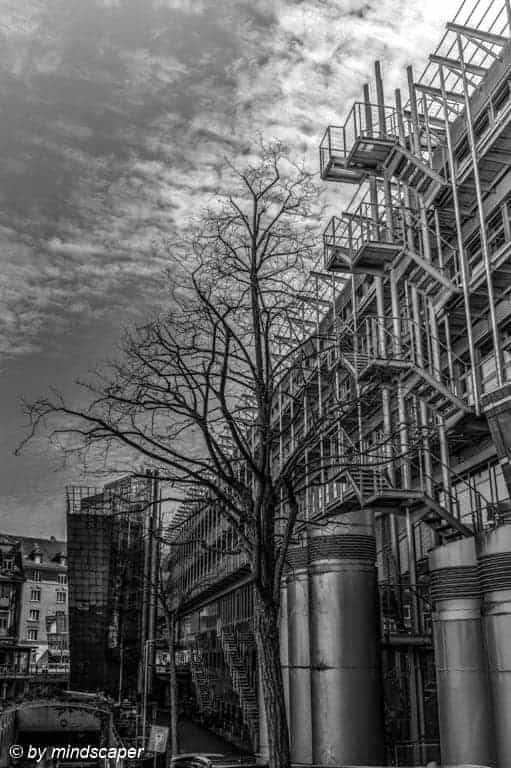 Backside of BIT (Titanic) - Architecture in Black And White in HDR