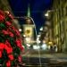 Zähringer Fountain Flowers with Zytglogge by Night