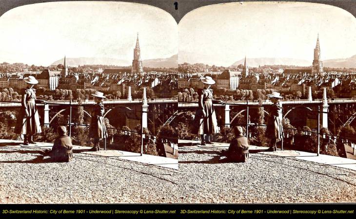 Historic Stereogram from Berne, Switzerland 1901. By Underwood & Underwood Underwood, 18x9 cm - Wiggle