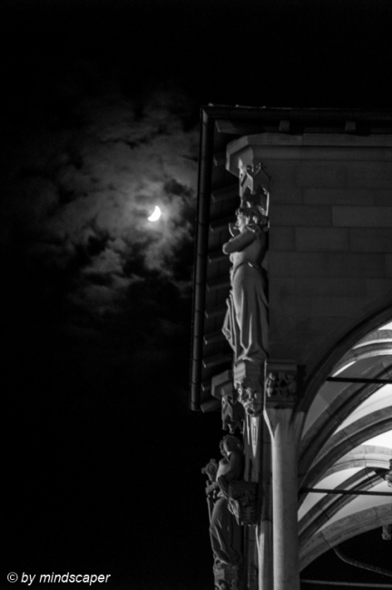Moon at Berne Rathaus Scale Sculptures - Black & White