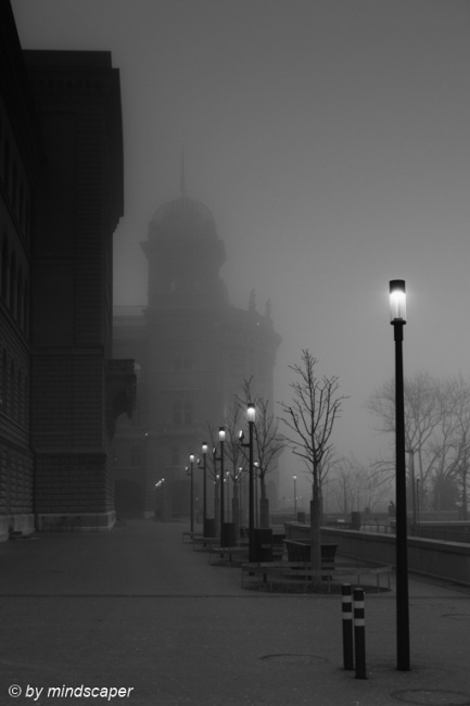 Fog at Bundeshaus in the Morning