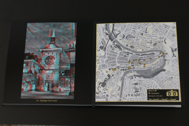 Bern in 3D (I) - two Pages with Stereogram Positions Map