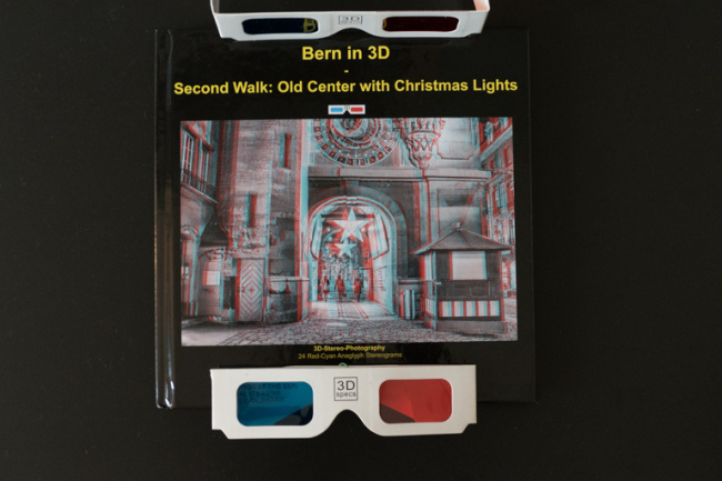 Bern in 3D II (Christmas Lights) - Book Front Cover with Anaglyph Glasses