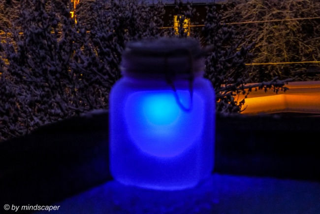 Blue Lantern on Winter Balcoon